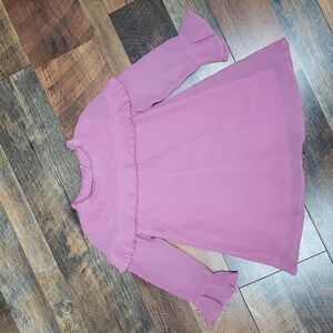 True Craft Mauve Pink Pleated Ruffle Long Sleeve Dress, Size 2T
